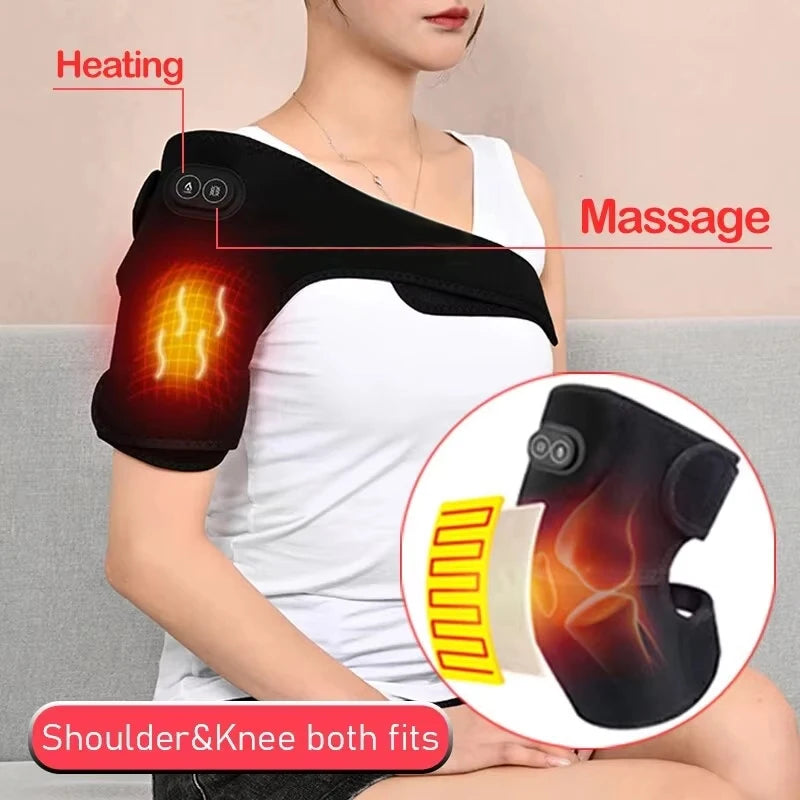 Heated Shoulder & Knee Massage Brace - Graphene Pain Relief - 14