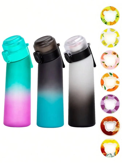 Gradient Scented Flavor Water Bottle - 650ml Sport Bottle with Flavor Pods