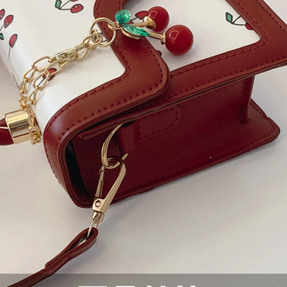 Luxury Cherry Print Square Bag