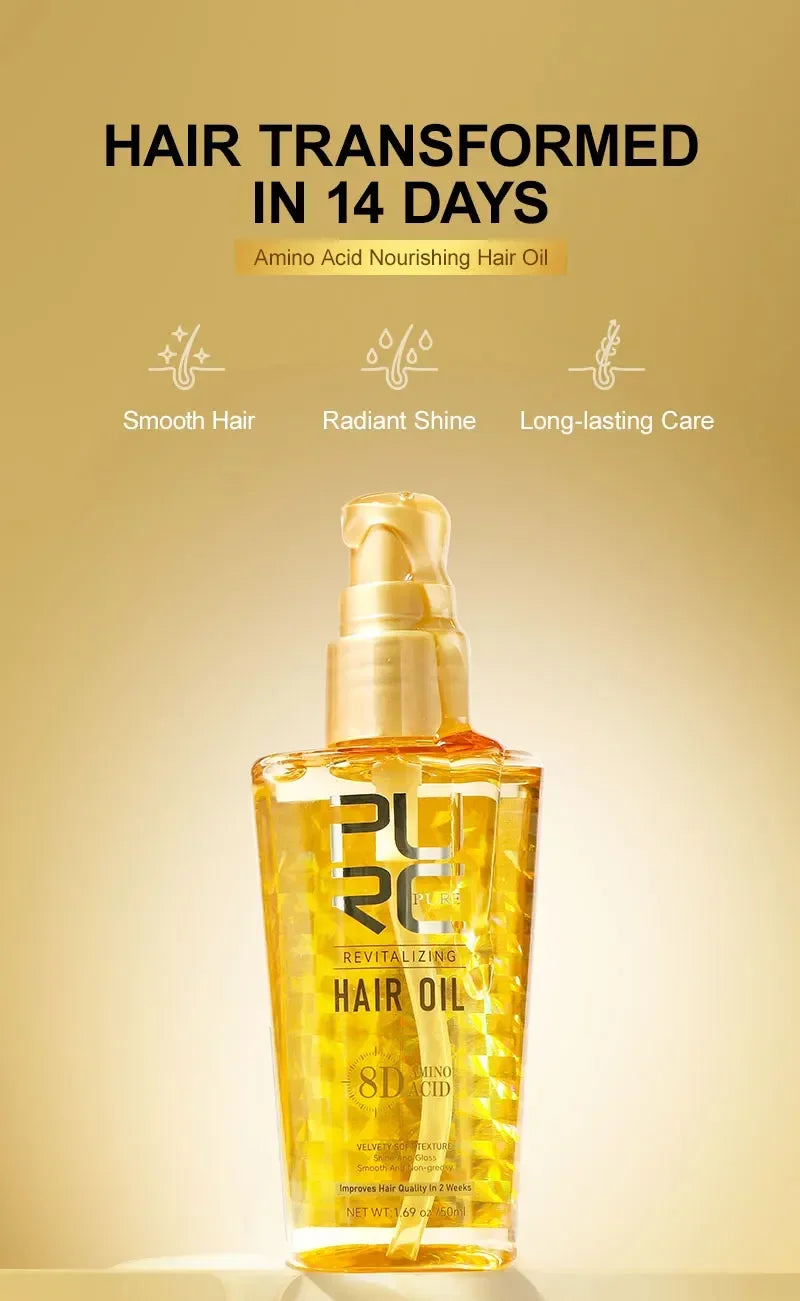 Morocco Amino Acid Hair Oil - Smoothing & Frizz Control Serum for Damaged Hair