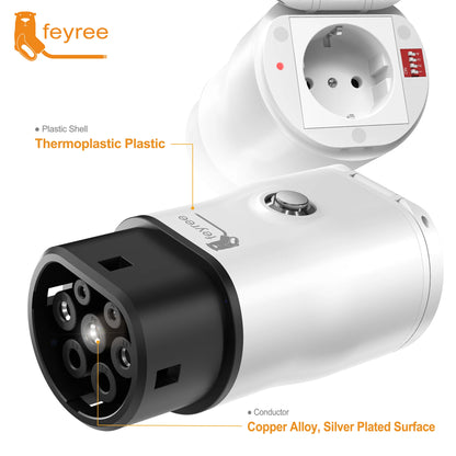 Type 2 V2L Electric Vehicle Discharger Adapter for Chinese EV Camping