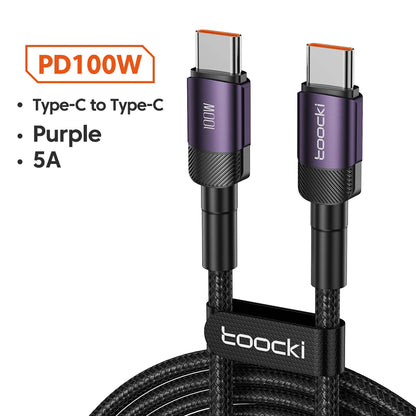 100W USB-C to USB-C Fast Charging Cable - 5A Power Delivery Cord