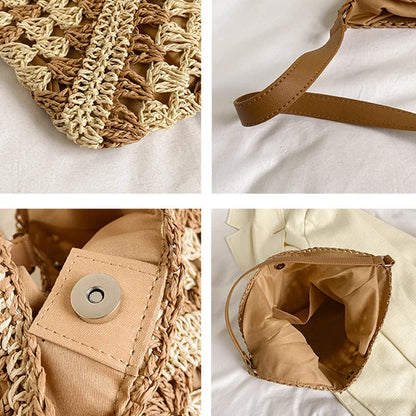 Luxury Woven Straw Beach Bag