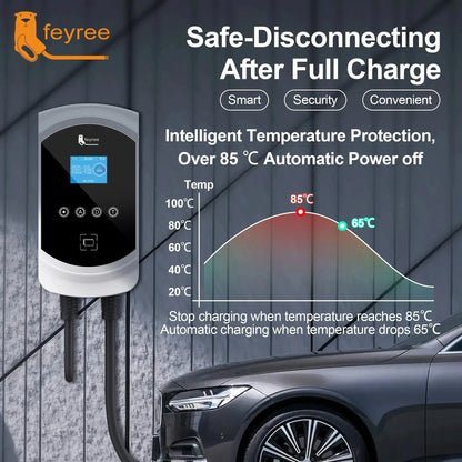 Smart EV Charging Wallbox - Adjustable 7KW/11KW/22KW Fast Charger with App