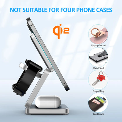 3-in-1 Magnetic Wireless Charging Station for iPhone, Apple Watch & AirPods