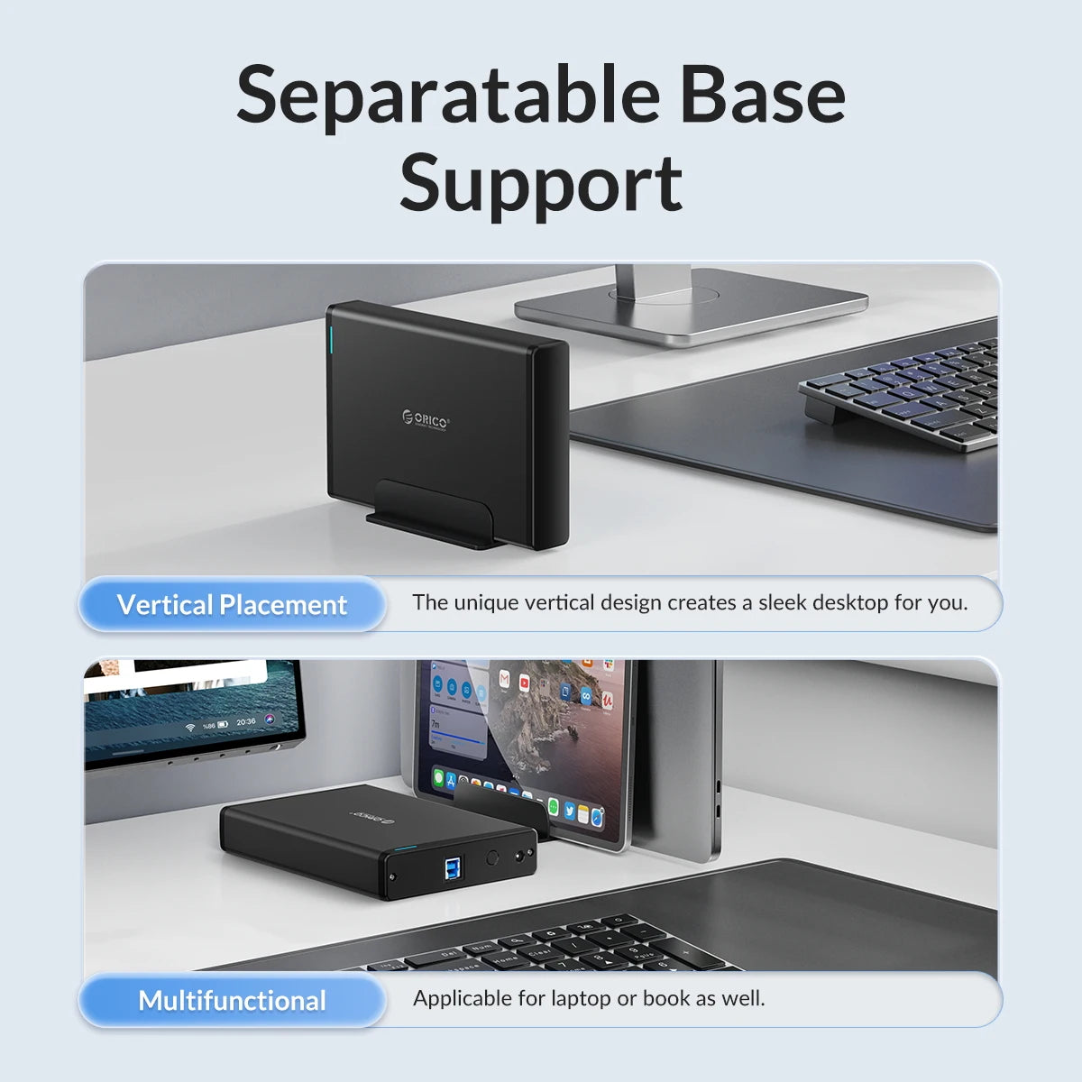 ORICO Aluminum 3.5" Hard Drive Enclosure - USB 3.1 Type-C HDD/SSD Case