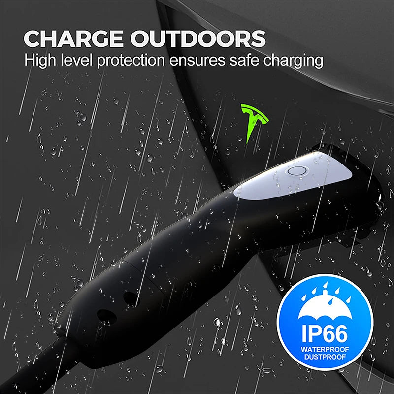 Portable 3.5KW Tesla EV Charger - NACS Plug Fast Charging Cable 5M - 3