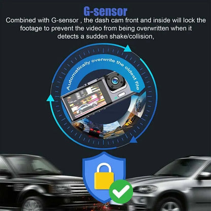 Dual Lens Dash Cam: 1080P HD Car Camera with Night Vision & Loop Recording