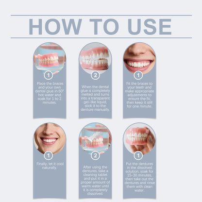 Cosmetic Temporary Denture Kit - Realistic Upper & Lower Smile Veneer