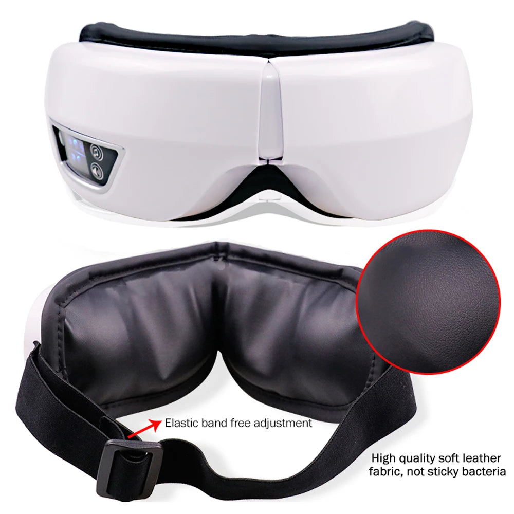 6D Smart Bluetooth Eye Massager with Heat & Air Pressure for Eye Fatigue