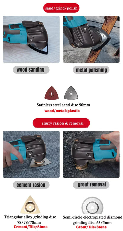 6-Speed Cordless Oscillating Multi-Tool Compatible with Makita 18V Battery