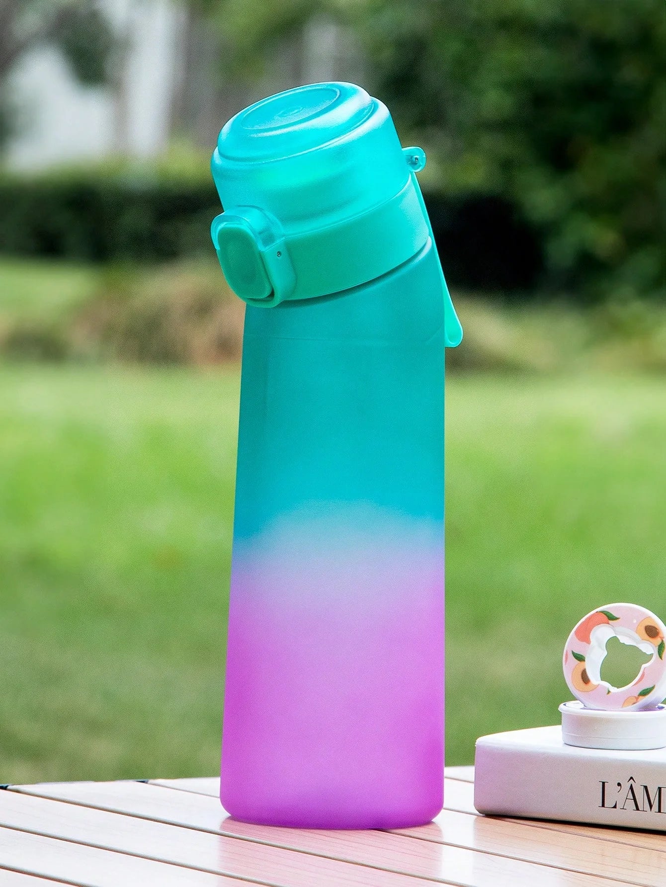 Gradient Scented Flavor Water Bottle - 650ml Sport Bottle with Flavor Pods - 8