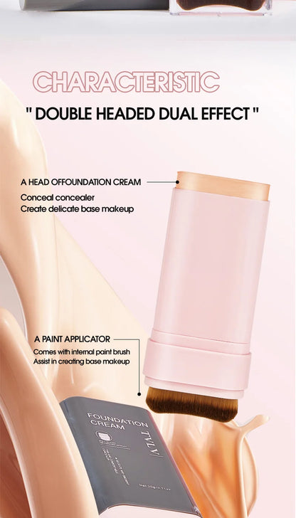 TVLV Concealing Foundation Stick - Waterproof Cream Foundation with Brush