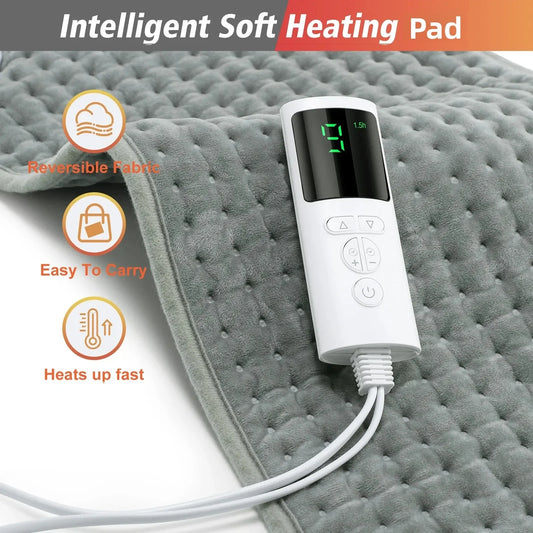 Electric Heating Pad for Back Neck & Shoulder Pain Relief with 9 Heat Settings