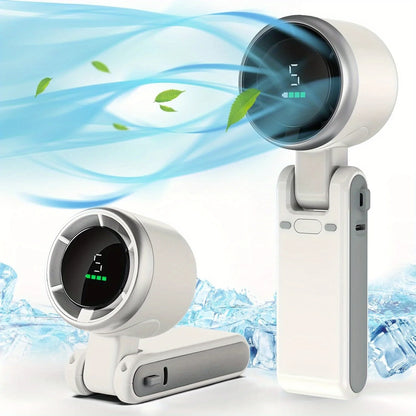 3-in-1 Foldable Handheld Fan - 5-Speed Rechargeable USB Mini Fan