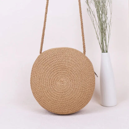Luxury Round Straw Crossbody