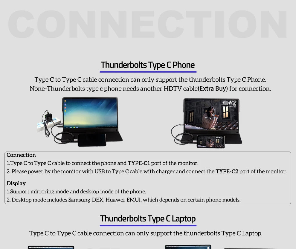 15.6" Portable Monitor 1080P IPS Full HD Laptop & Phone Second Screen