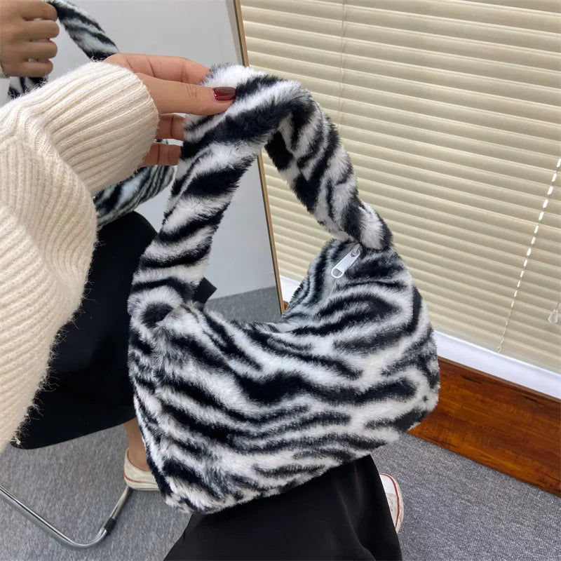 Luxury Leopard Print Plush Bag