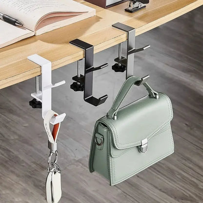 Universal Aluminum Desk Hook: Headphone Stand & Portable Bag Hanger