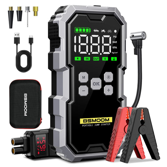 6000A Car Jump Starter with 150PSI Air Compressor & Power Bank