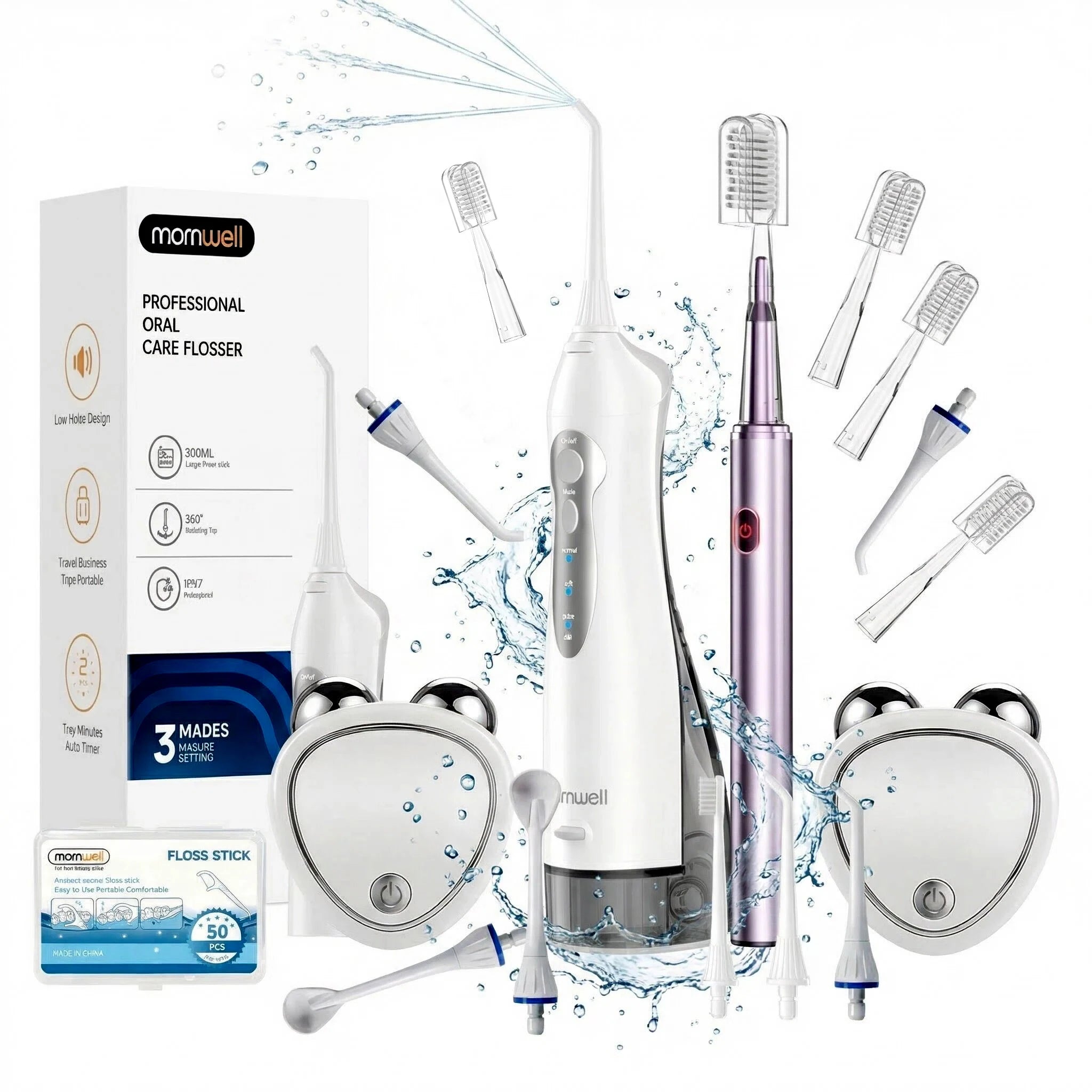 Pro Oral Care Kit: Rechargeable Water Flosser & Electric Toothbrush Set - 1