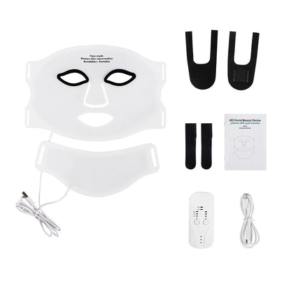 Wireless 7-Color LED Light Therapy Silicone Face & Neck Mask