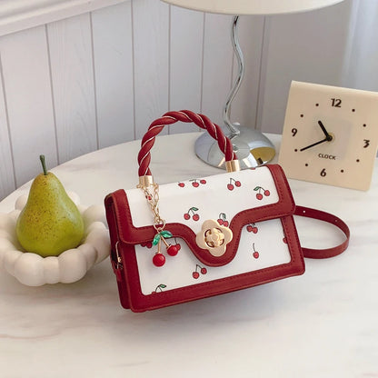Luxury Cherry Print Satchel