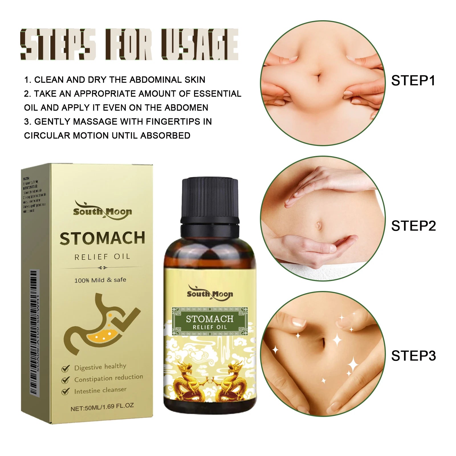 Natural Herbal Abdominal Massage Oil for Digestive Comfort & Constipation Relief - 11