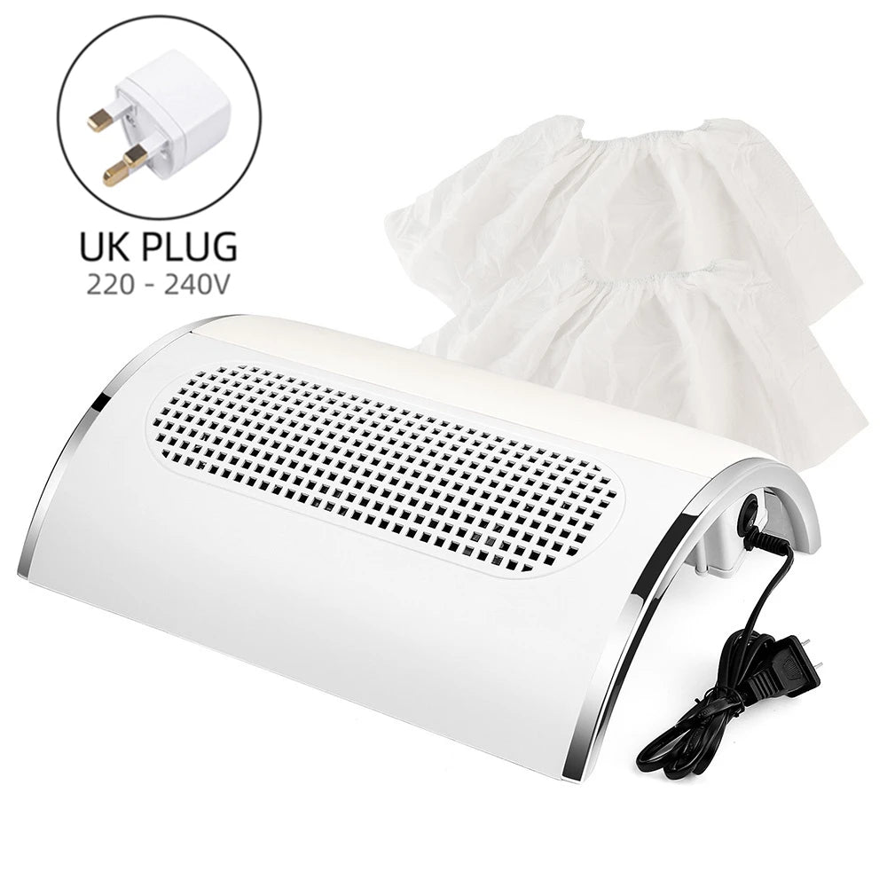 3-Fan Nail Dust Collector - 40W Professional Manicure Vacuum - 30
