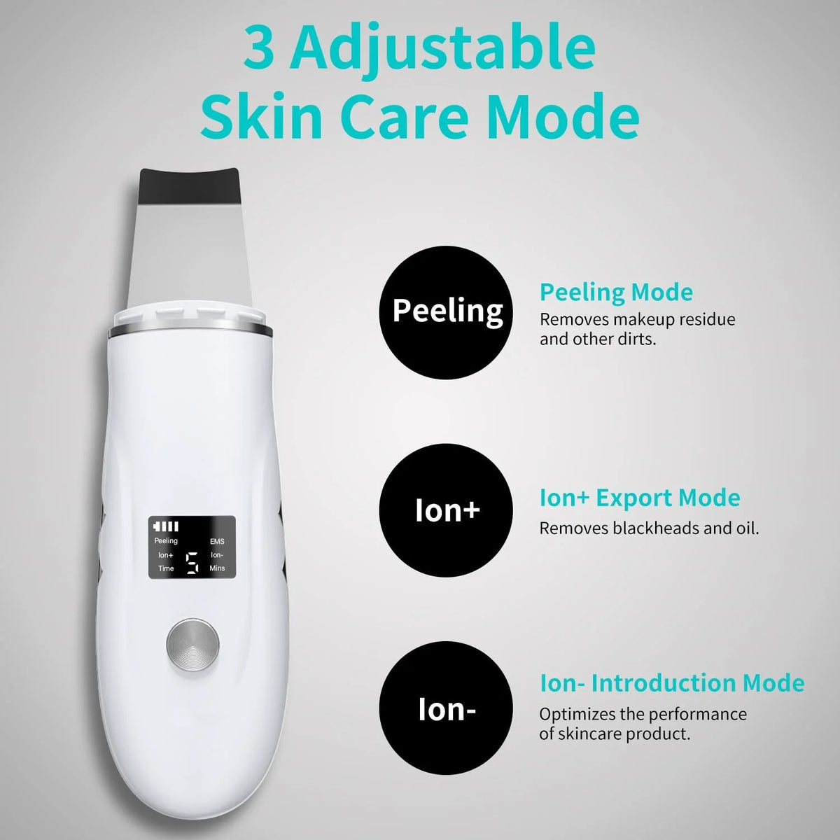 Ultrasonic Facial Skin Scrubber - Deep Cleansing & Blackhead Remover Spatula