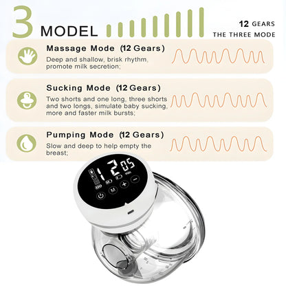 Hands-Free Wearable Electric Breast Pump - Portable Breast Pump
