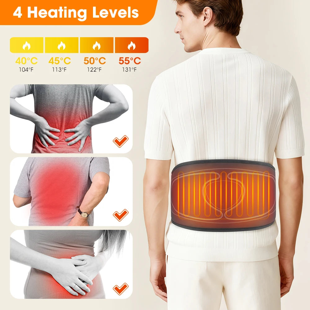 Cordless Heated Back Massager Belt with Air Compression Therapy