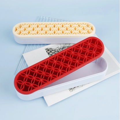 Silicone Makeup Brush Organizer & Drying Rack - Durable Desktop Storage