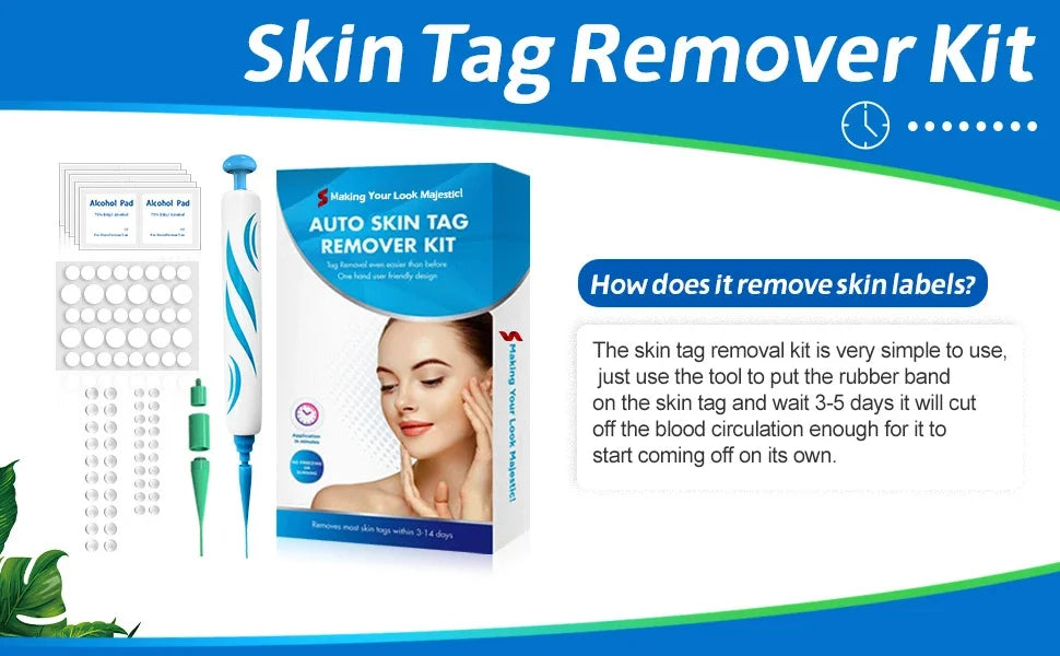 2-in-1 Skin Tag Removal Kit - Painless Home Mole & Skin Tag Remover Tool