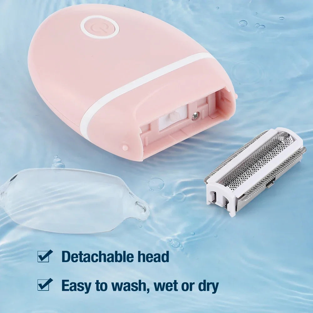 Women's 3-in-1 Electric Mini Shaver for Painless Body & Sensitive Area Hair Removal