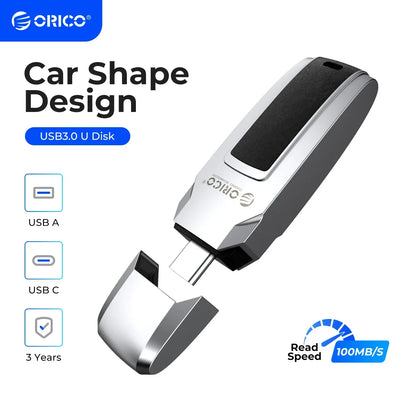 ORICO High-Speed Metal & Leather USB 3.2 Flash Drive - Portable Storage