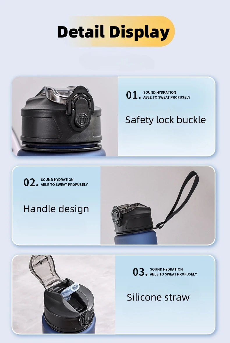 750ml Leak-Proof Sports Water Bottle with Straw & Carrying Handle