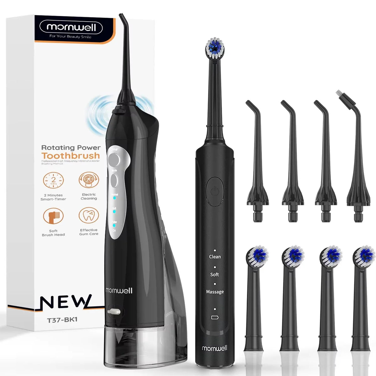 Rechargeable Electric Toothbrush and Water Flosser Combo Oral Care System