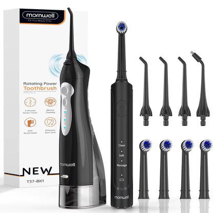 Rechargeable Electric Toothbrush and Water Flosser Combo Oral Care System