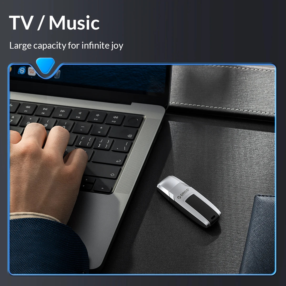 ORICO High-Speed Metal & Leather USB 3.2 Flash Drive - Portable Storage