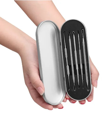 Professional Stainless Steel Blackhead Extractor & Pimple Popper Tool Kit - 23