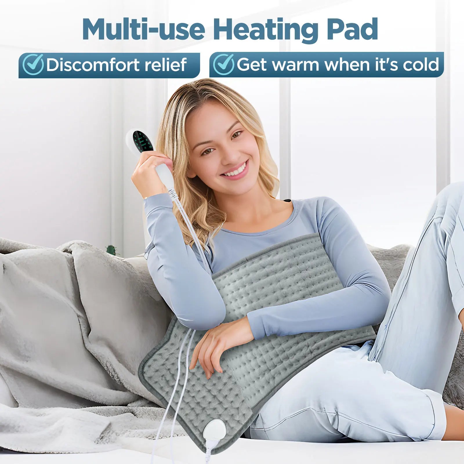 Electric Heating Pad for Back and Body Pain Relief with 10 Heat Settings - 10