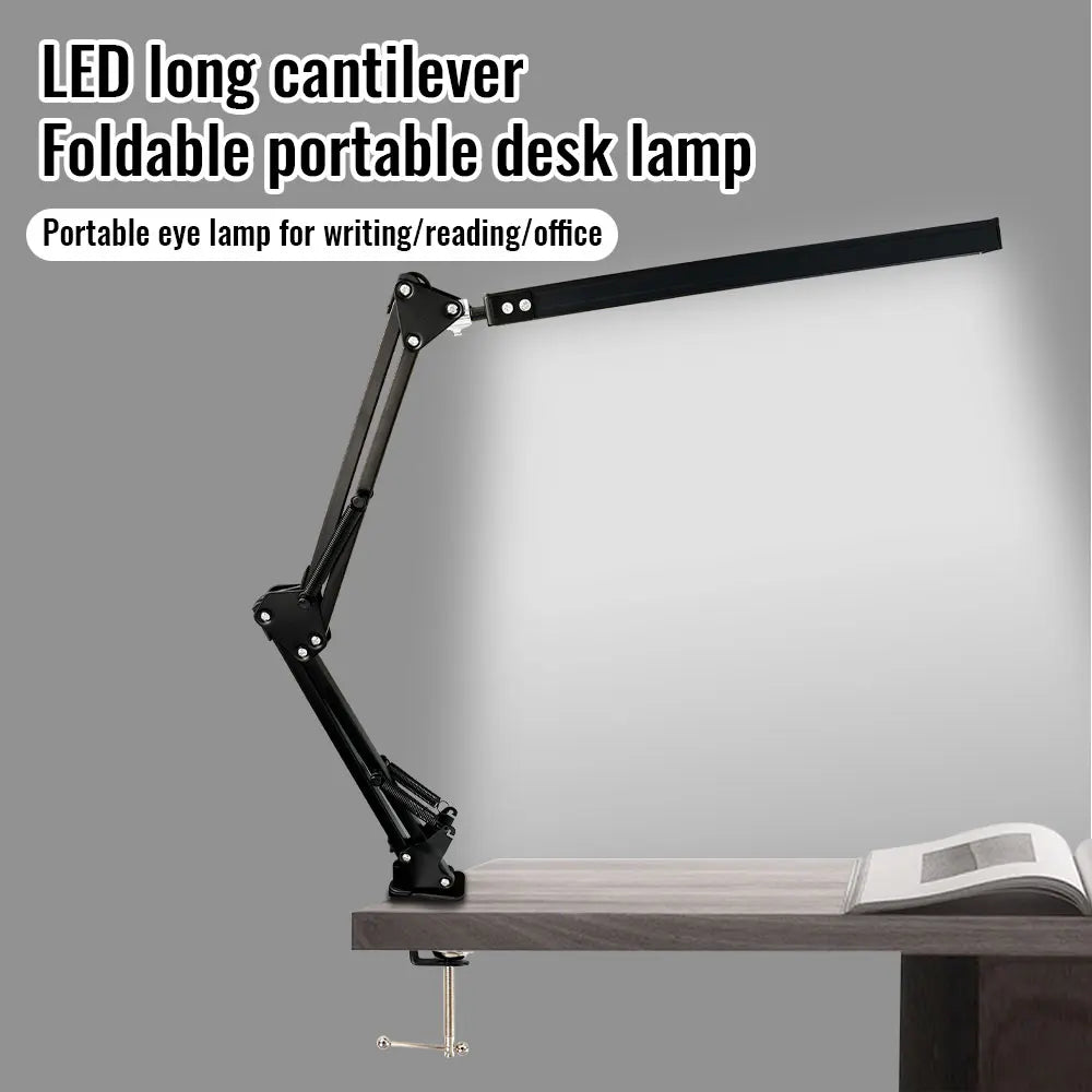 LED Swing Arm Desk Lamp with Clamp - 30 Dimmable Eye-Caring Lighting Modes