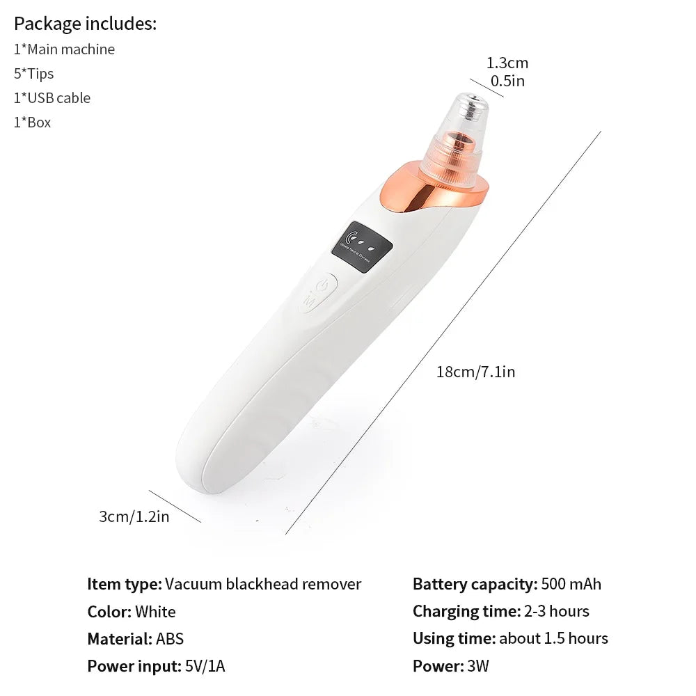 Electric Vacuum Blackhead Remover & Facial Pore Cleanser - 19