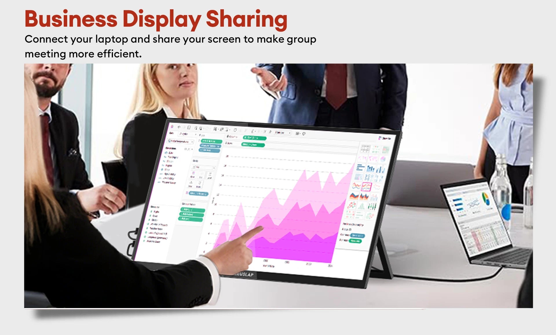 18.5" Touchscreen Portable Monitor 1080P IPS HDR Ultra-Slim Display - 14