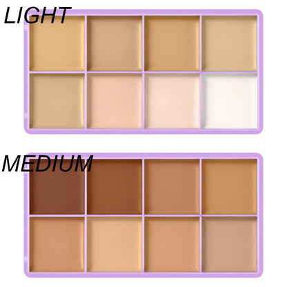 8-Shade Full Coverage Cream Concealer Palette Waterproof Makeup