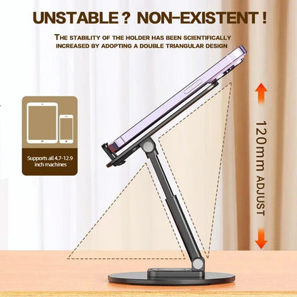 Foldable 360° Rotating Desktop Phone Stand - Universal Adjustable Holder