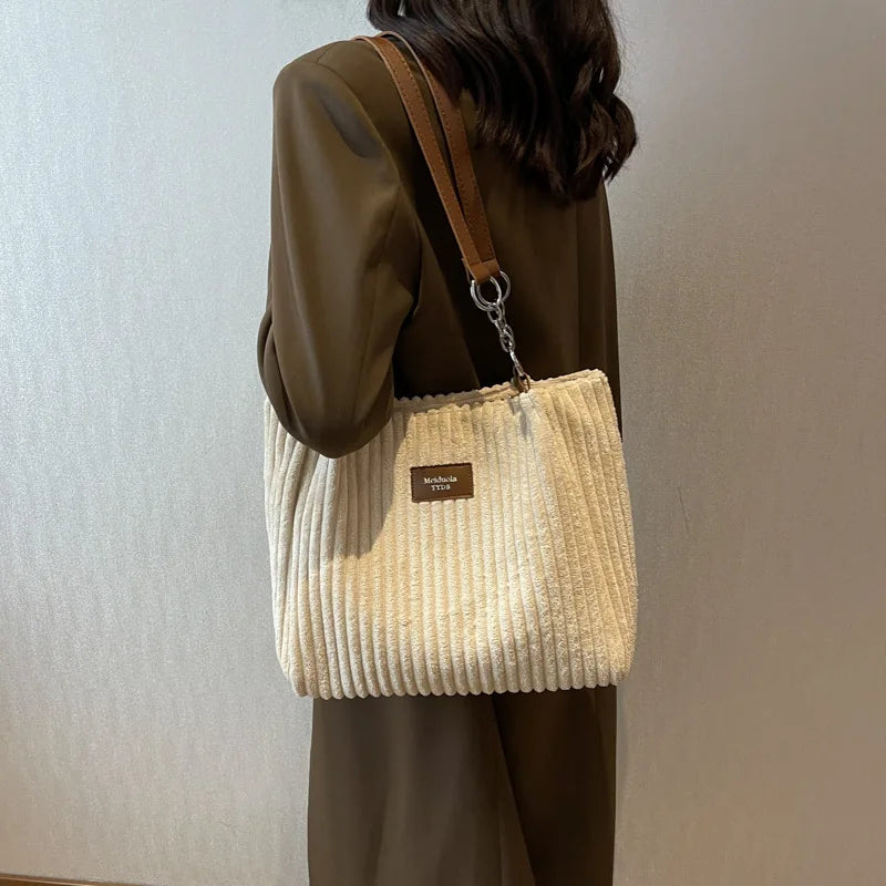 Luxury Casual Corduroy Tote