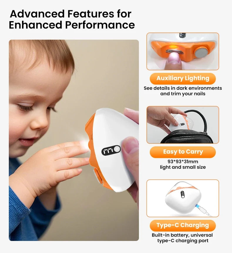 Automatic Electric Nail Clipper & Trimmer with LED Light
