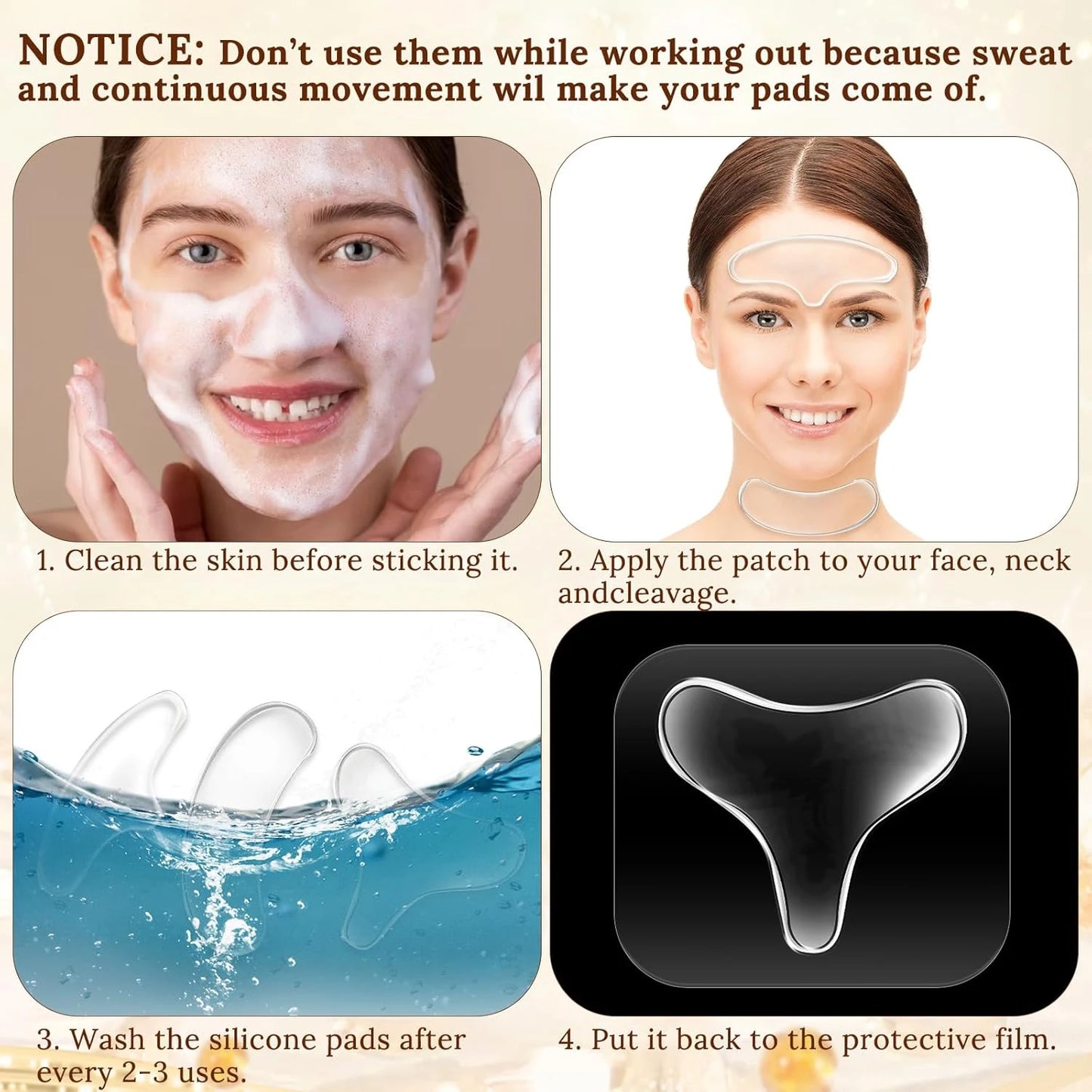 Anti-Wrinkle Silicone Chest Pad - Reusable Smoothing Skin Care Patch